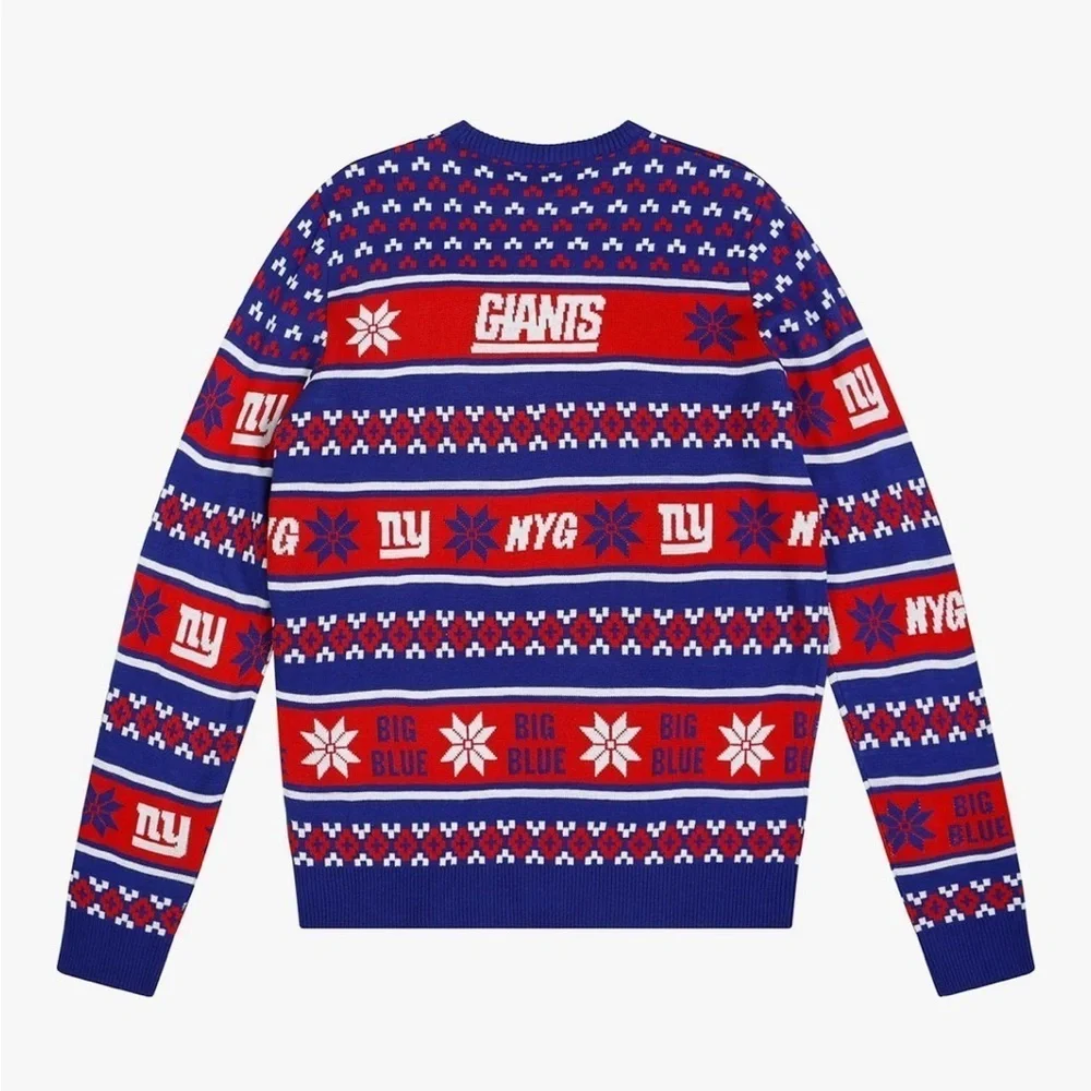 New York Giants Ugly Christmas Sweater NEW XL Blue Red FOCO NFL Football